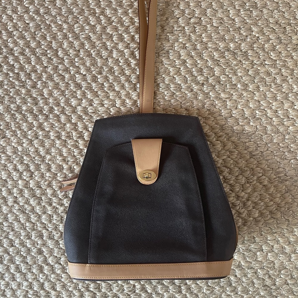 Chic Brown and Tan Women's Leather Backpack